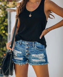 Baseball Denim Shorts