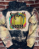 Softball Mom Bleached T-Shirt