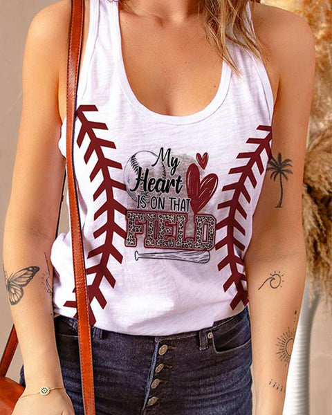 White Baseball Casual Vest