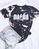 Distressed Acid Washed Mama Bleach T-Shirt