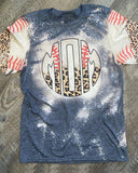 Baseball Mom Cheetah Bleached Shirt