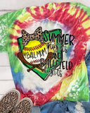Baseball Mom Tie Dye Bleached Shirt