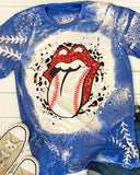 Lips Baseball Bleach Short Sleeve Shirt