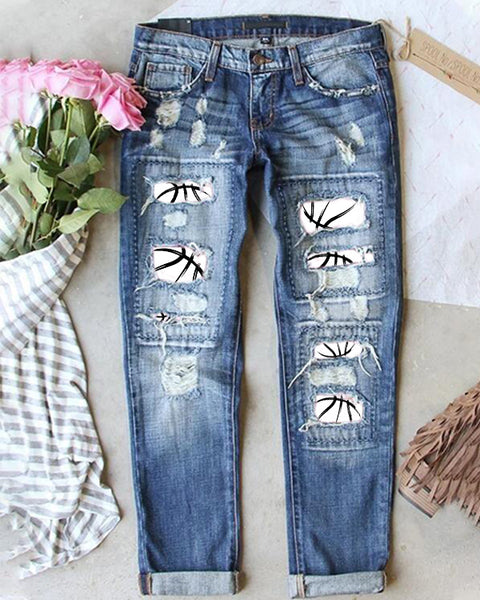 Basketball Printed Jeans