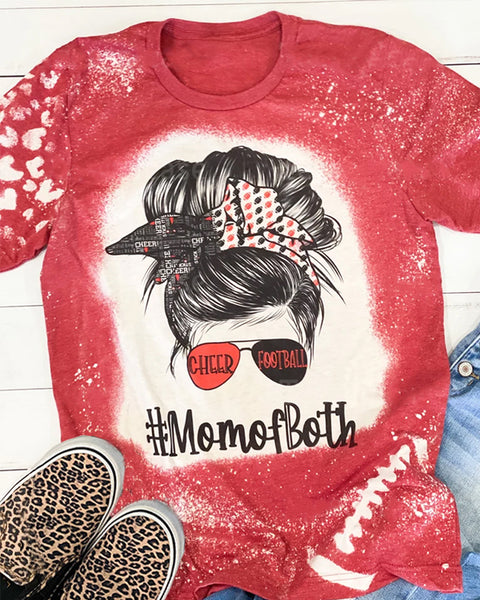 Football Mom Bleached T-Shirt