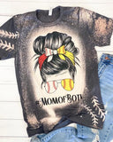 Baseball Mom Head Bleach T-Shirt