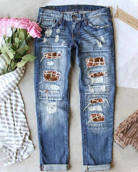 Basketball Printed Jeans
