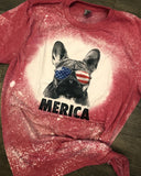 Frenchie Merica bleached t shirt