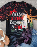 Little Sister Biggest Fan Football Tee