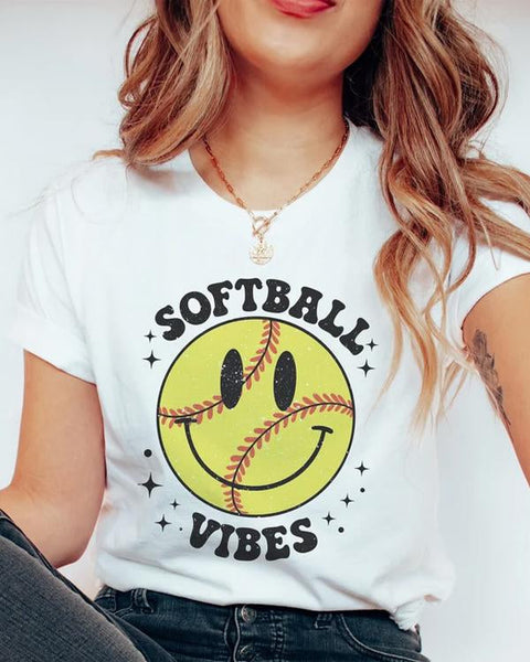 Softball Smiley Comfortable Pretty T-Shirt