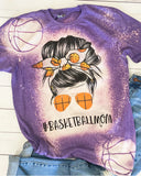 Basketball Mom Bleached T-Shirt