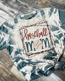 Baseball Mom Bleach Print Casual T-shirt
