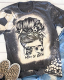 Mom of Both Soccer Bleached  T-shirt