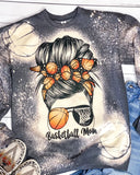Basketball Mom Bleached T-Shirt