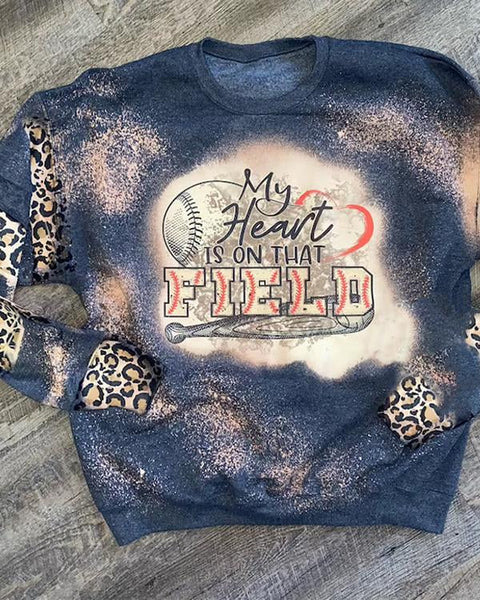 Baseball Mom Bleached Sweatshirt