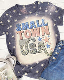 American Flag Bleach Print T-Shirt