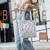 Women Geometric Lattice Handbags