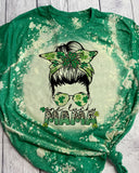 One Lucky Mama St. Patrick's Day Bleached T-shirt