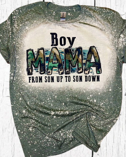 Boy Mama From Son Up To Son Down Bleached Shirt
