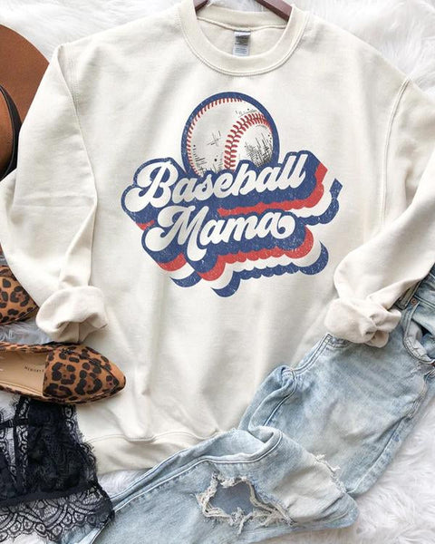 Retro Baseball Mama Sweatshirt