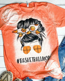 Basketball Mom Bleached T-Shirt