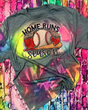Home runs season Tie Dye Bleached Shirt