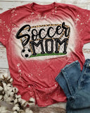 Soccer Mom Red Bleach Print T-Shirt