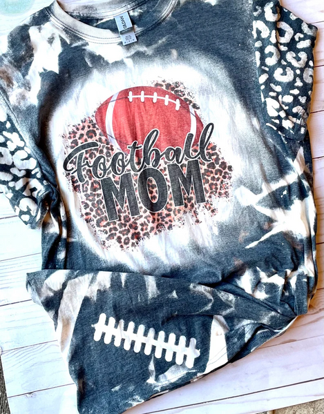 Football Mom Bleached T-Shirt