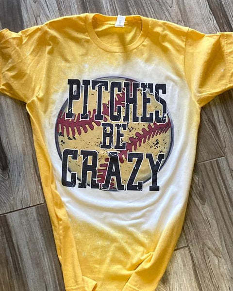 Pitches Be Crazy Bleached Casual T-shirt