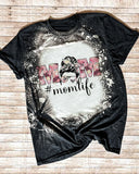 Momlife Bleached Casual Print T-shirt