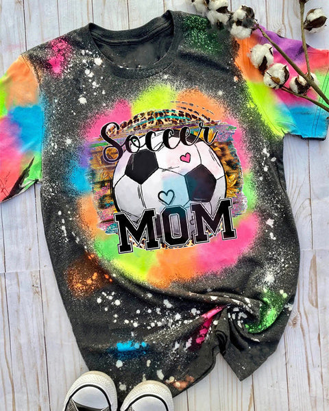 Soccer Mom Tie-Dye Casual Short Sleeve T-Shirt