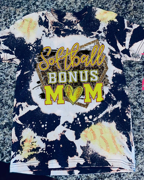 Softball Mom Bleached Shirt