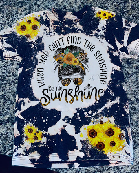Sunflower Girl head Print T-shirt