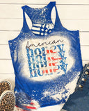 Flag Bleach Print Tank Top
