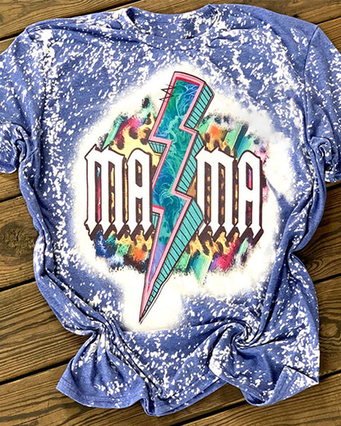 Mama Bleached Printed T-Shirt