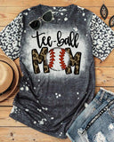 Tee-Ball Mom Bleached Casual T-Shirt