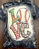 Baseball Love Bleached T-Shirt
