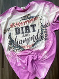 Dirt And Diamonds Baseball Print Sleeve Tee