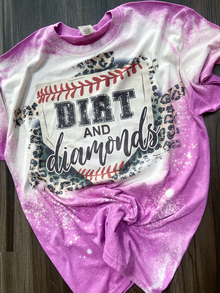 Dirt And Diamonds Baseball Print Sleeve Tee