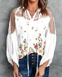 Mesh Striped Cutout Off-Shoulder Long Sleeve T-Shirt