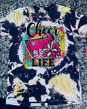 Cheer Life Tie Dye Bleached Shirt