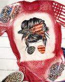 American Flag Leopard Print Pretty T-Shirt