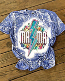 Mama Printed Bleached T-Shirt