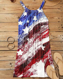American Flag Star Sleeveless Mini Dress