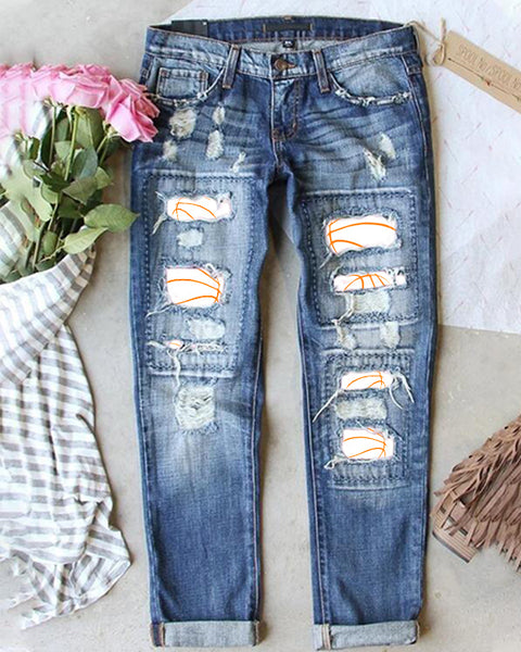 Basketball Printed Jeans