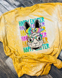 Easter White Rabbit Comfortable Bleached Casual T-Shirt