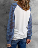 Palm Leaf Patchwork Mesh Long Sleeve Top