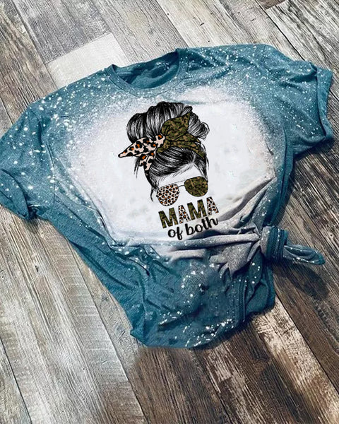 MAMA Of Both Bleached Casual T-shirt