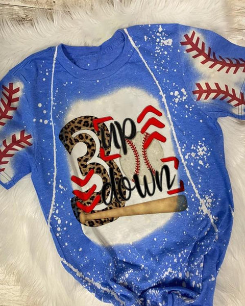 Blue Baseball Bleached Short Sleeve Tee