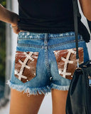 Basketball Printed Jeans Shorts